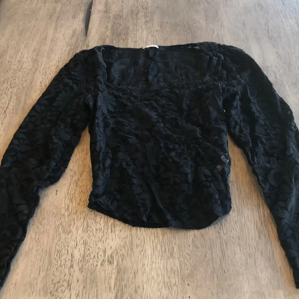 Free People x Revolve Long Distance Layering Top Black